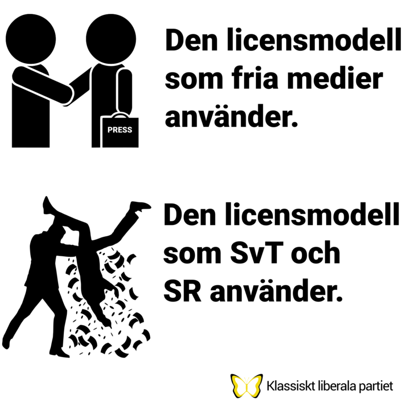 Fria medier kommer överens med sina kunder. Staten tvingar alla att betala för SvT.